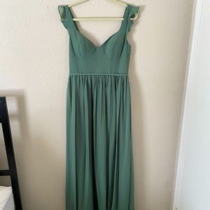 Azazie Stassie Dress in Eucalyptus